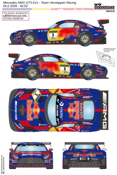 1/24 Decal Mercedes AMG GT3 Evo - Team Verstappen Racing NLS 2026 - NLS2026 (24132 LBProduction)